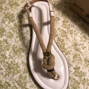 White roped Michael Kors sandals
